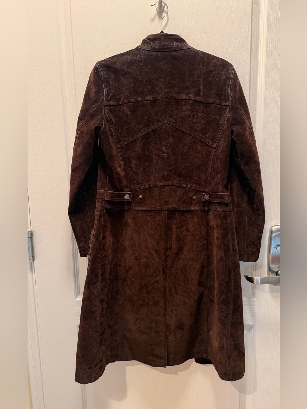 Desigual Vintage-Inspired Brown Suede Leather Trench Coat NWT Size M (Fits XS/S) - Picture 4 of 5